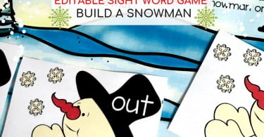 Snowman Free Sight Word Worksheets (1)