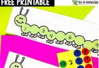Preschool kids will love these Number Order to 10 dot sticker counting and number order activity printable caterpillars. Looking for a fun way to reinforce number order? These cards are versatile and can be used in a number of ways. The kids will enjoy practising number order and number identification in a fun and hands-on way.