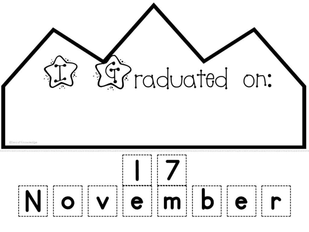 Graduation Kindergarten Songs + End of Year Printables graduation hats editable