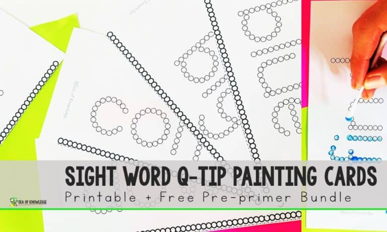 Q tip Painting Template Bundle PDF Sight Words A Fine Motor Activity