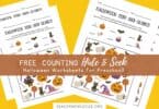 Preschool Counting Worksheets Halloween