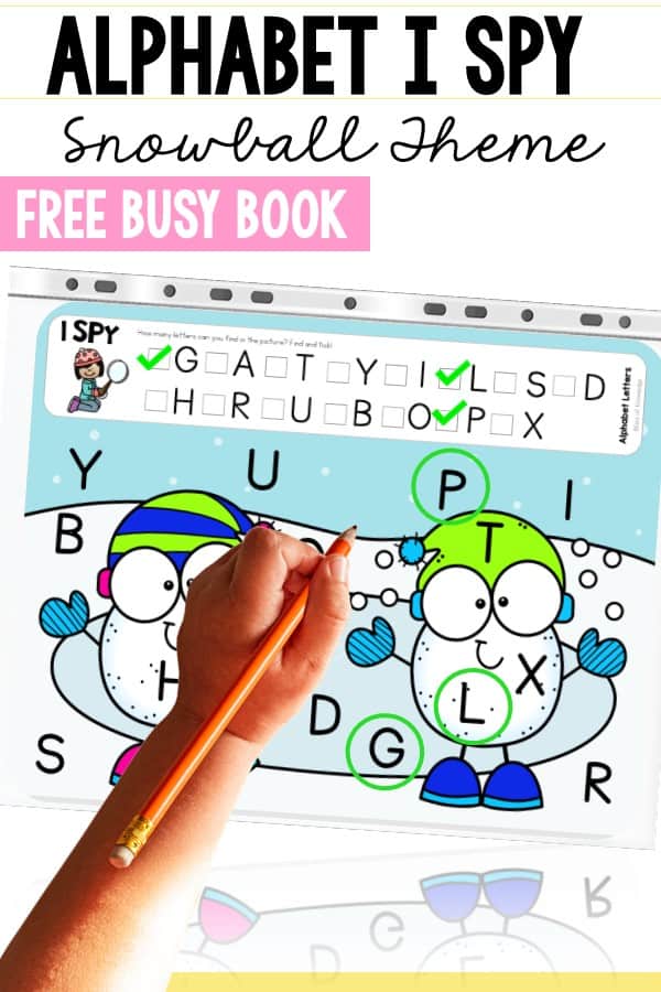 Preschool and kindergarten kids will love this fun winter themed Alphabet I Spy Printables! Use magnetic letters with these pages or laminate and re-use year on year. You could also turn this into a sensory activity. 