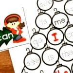 Free Printable Christmas Sight Word Activities and Games: Need a fun way to get kids reading their sight words? This fun Christmas themed printable will get ALL your students involved and learning! Even my ESL students LOVED this activity.