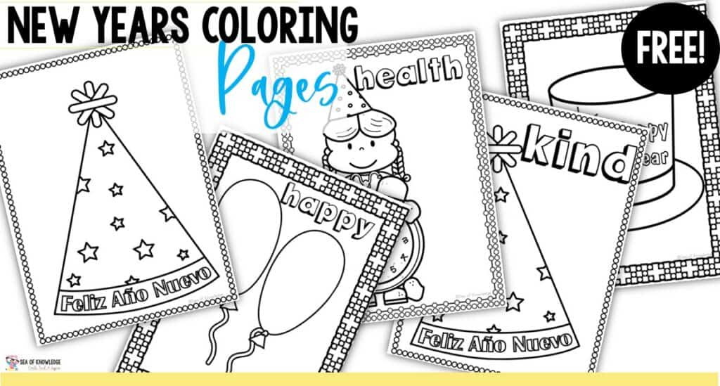 Whether your kids are staying up or not for new years, they can still celebrate it. Grab some coloring pencils / crayons and with this set of coloring pages for new years, they are set for some fun! 