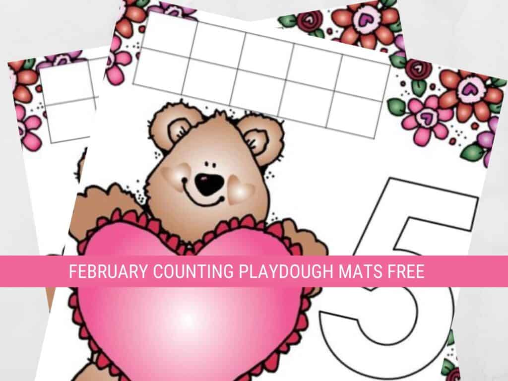 February Counting Number Playdough Mats
