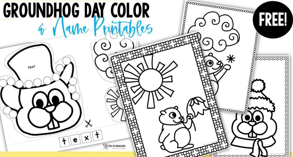 These Groundhog Day Color Page Name Crafts will be a hit with your students. I will be sharing two hands-on free printables in this post! 