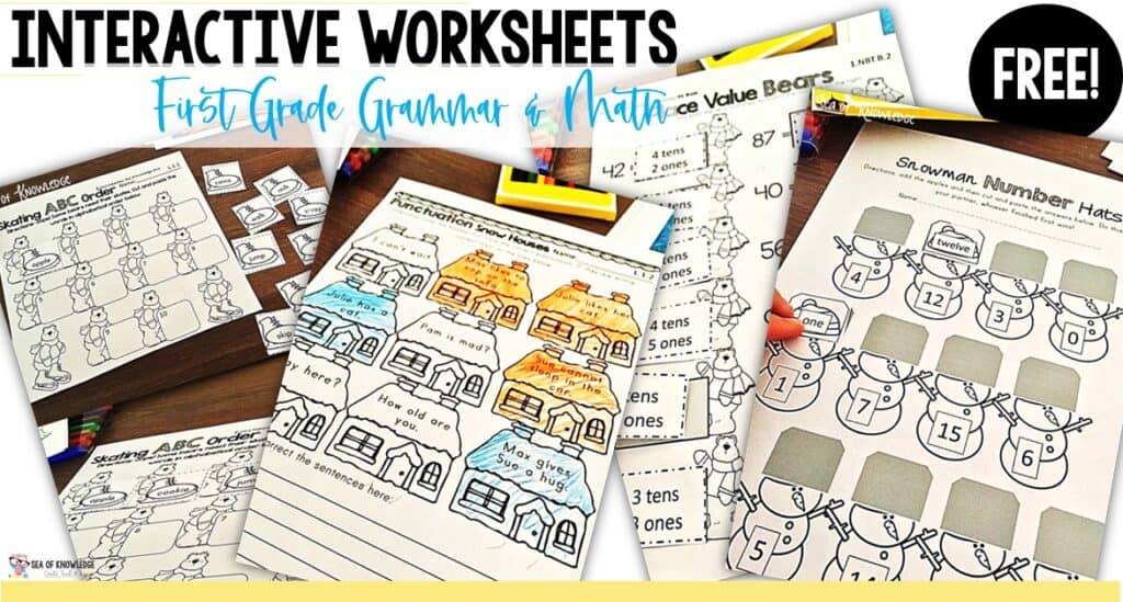 There are so many ways you could incorporate interactive worksheets, these first grade winter themed worksheets are made for special needs and ESL learners. Grab your Winter Printable Worksheets for First Grade here.