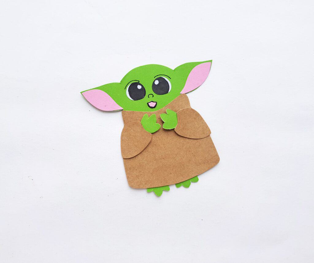 Baby Yoda Craft template step by step directions how to make.