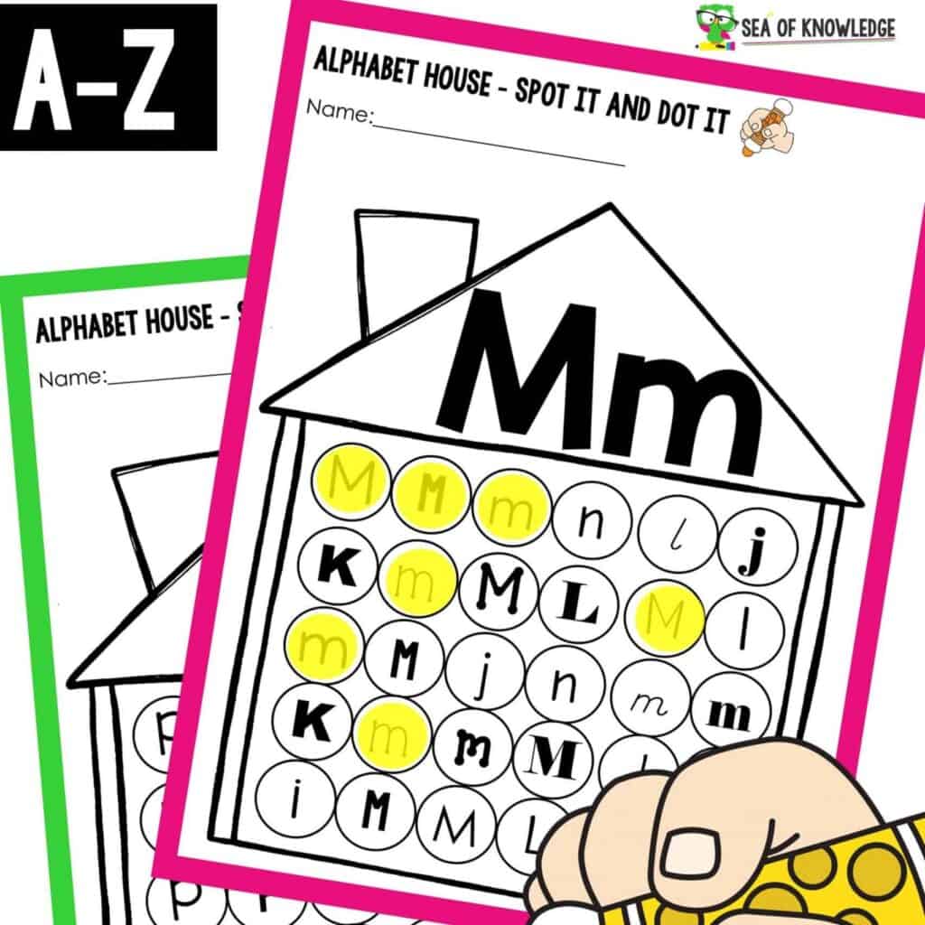 Alphabet Houses Do a Dot Printable Book