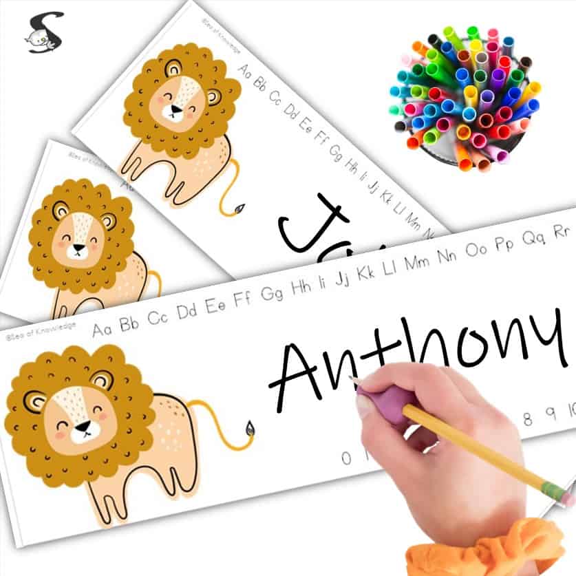 Are you looking for some super cute lion themed free printable preschool name tags? These desk name plates are so versatile. Use them in a preschool or kindergarten classroom! Need something easy for back to school preparations?