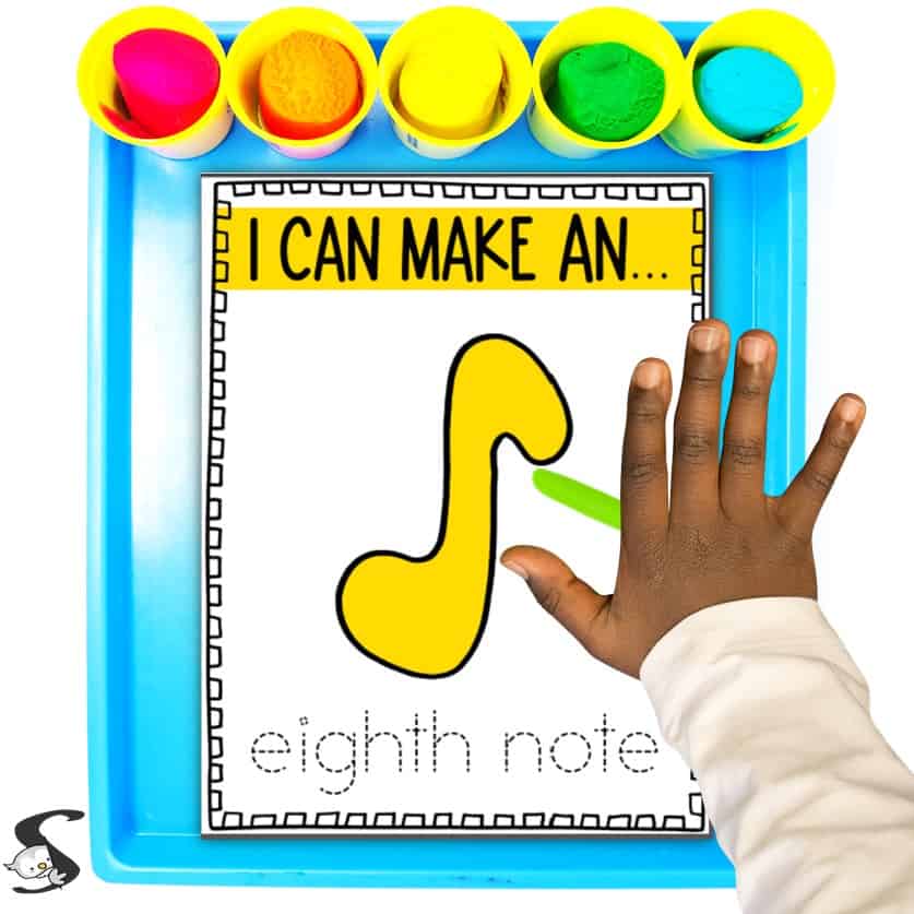 Kids will love these FREE music notes worksheets printable dough mats. 