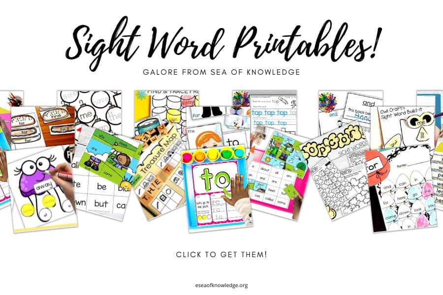 Free Sight word worksheets get your students to recognise, read, and write tricky words. Use these sight word printables to build vocabulary too.