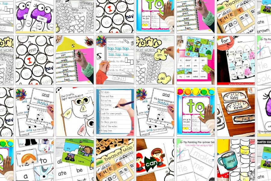 Sight Word Activities and printables for kindergarten and preschool kids