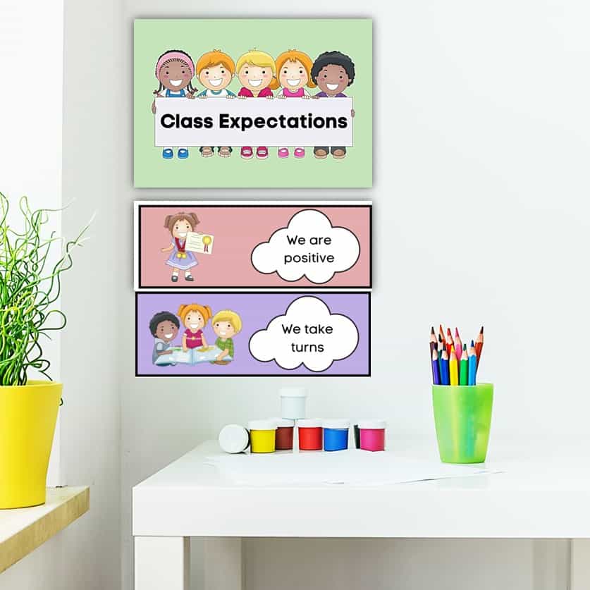 Teach class rules and expectations easily with these super simple posters and handouts for the classroom. Looking for some fun and simple posters to use? These editable posters are PERFECT for back to school season.