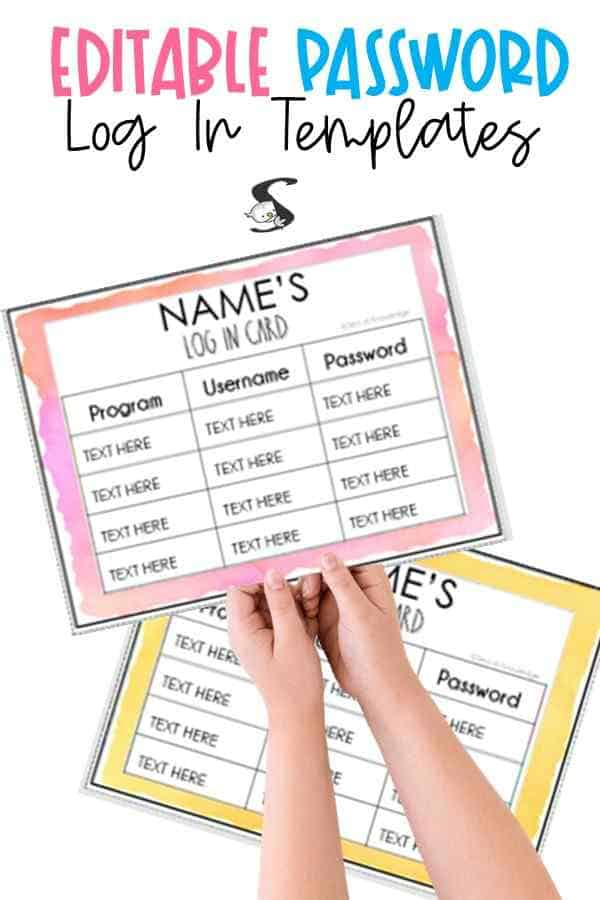 We've heard kids say they've forgotten their passwords, usernames and sometimes both. In this post, I decided to share some super cute editable computer login cards templates for keeping everything in their notebooks or folders.