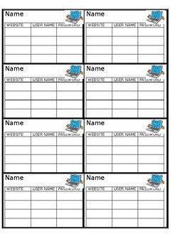We've heard kids say they've forgotten their passwords, usernames and sometimes both. In this post, I decided to share some super cute editable computer login cards templates for keeping everything in their notebooks or folders.