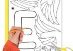 This super fun letter E craft free printable is a one page worksheet in which kids will color their eagle pieces and then build it.