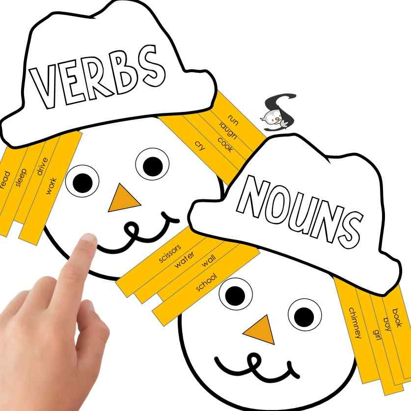 This FREE super cute scarecrow theme noun verb sort craft will be perfect for the back to school or fall season. 
