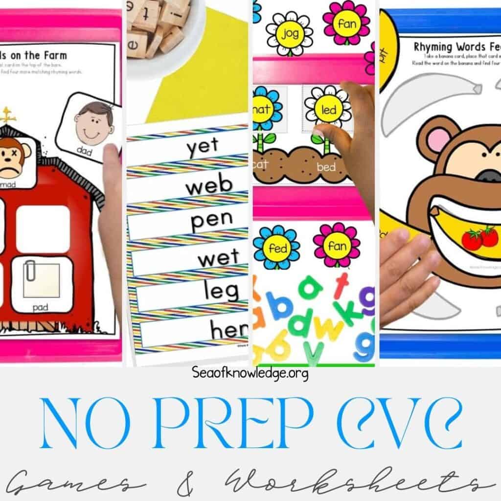 Looking for some fun and low prep preschool CVC words worksheets? Short vowels can be difficult to teach preschoolers. CVC worksheets that include simple words and a way for kids to practice letter sounds are a great way to get kids familiar with CVC words.