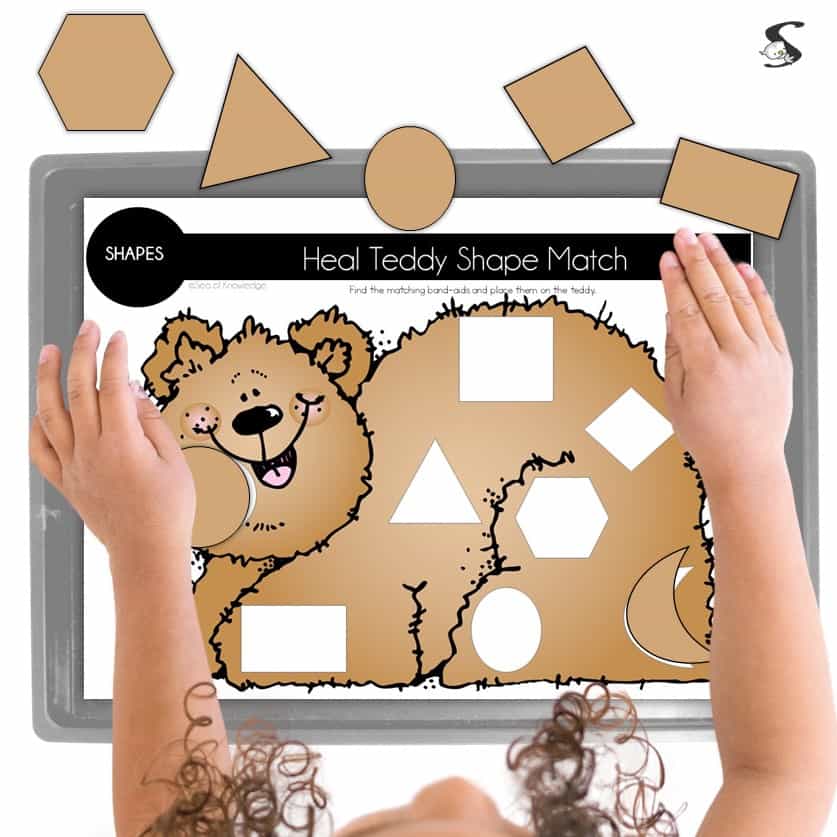 shape matching for toddlers activity printable PDF