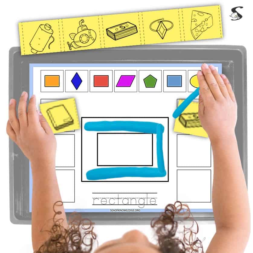 Shapes Tracing Worksheets Preschool (Easy Sorting Mats)