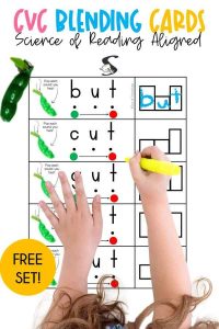 10 Multi-sensory CVC Blending Flashcards for Reading Intervention