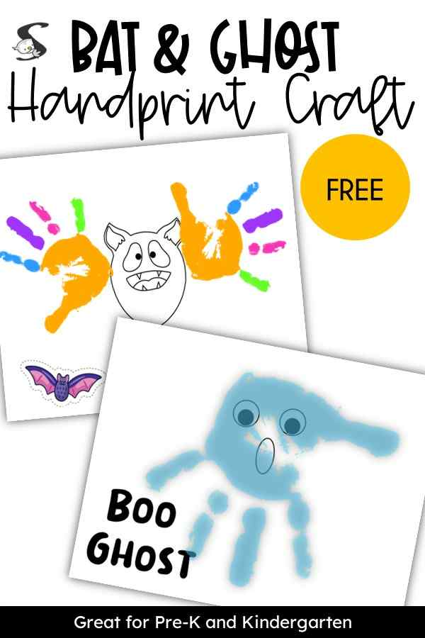 These Halloween themed bat handprint and ghost handprint templates would make for a great arts and crafts activity during that Halloween week in school or at home. 