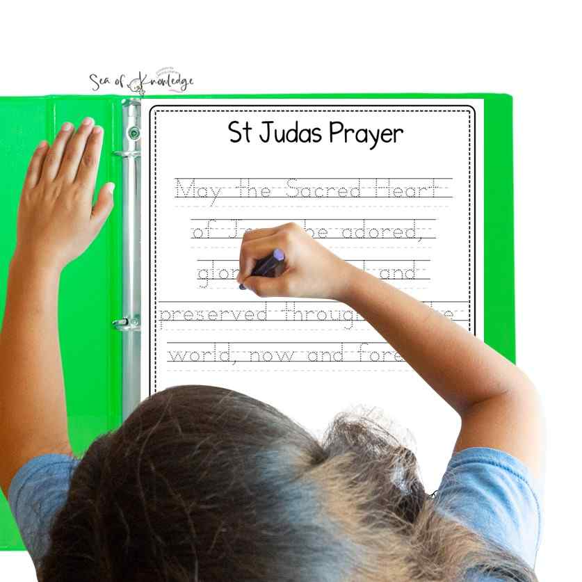 Children will know that St. Jude is a powerful patron in a time of need. This San Judas prayer in English is the perfect addition to any Sunday School lesson plan or activity for church.