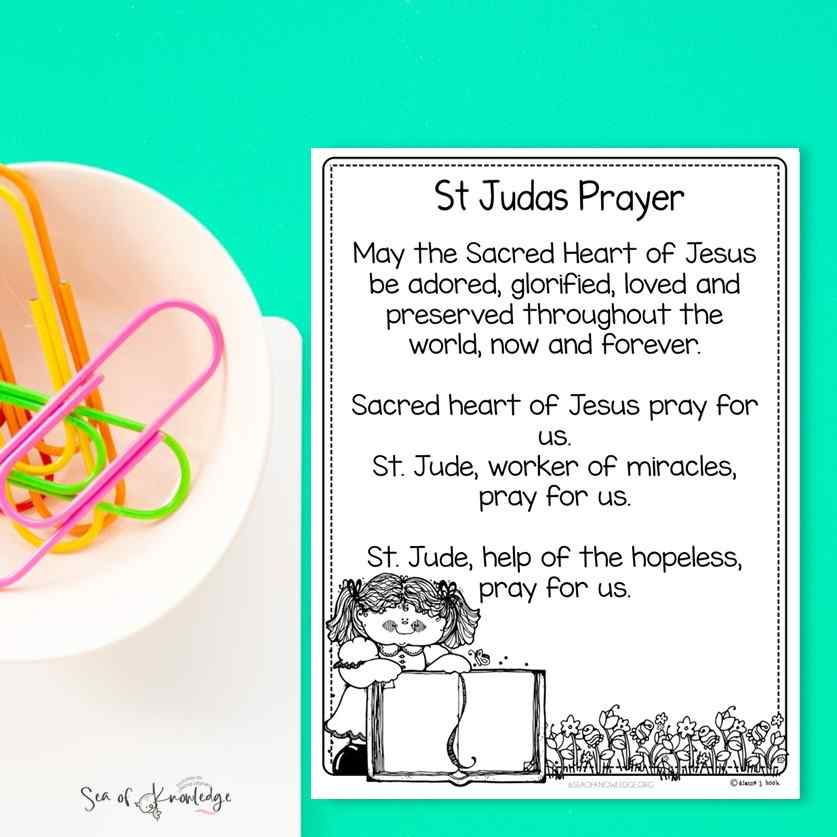 San Judas Prayer in English Plus Binder Prayer Printables