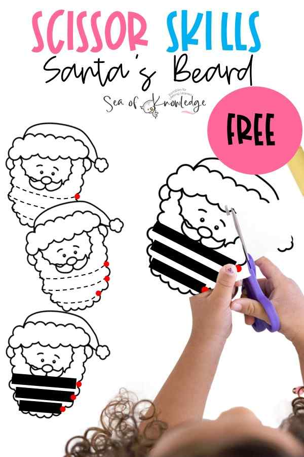 Kids will love these Christmas themed Free Development of Scissor Skills PDF. I needed to make strips that ranged between easy (thicker lines to cut) to a bit more challenging lines and thickness.