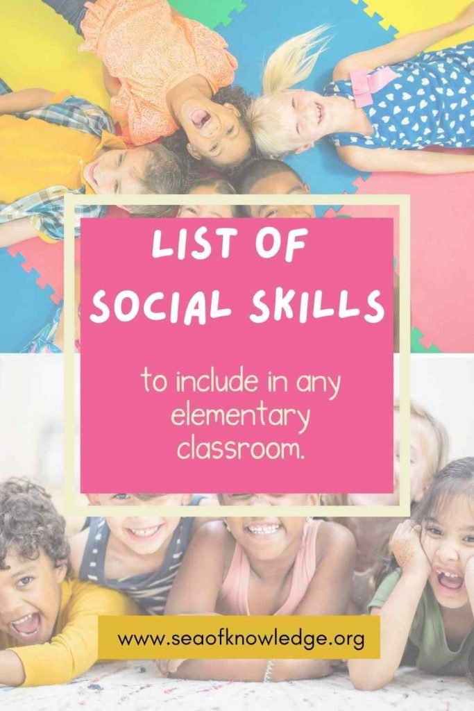 This post will outline a list of social skills to teach in elementary school. Kids can learn  these social skills throughout their schooling from preschool onwards.