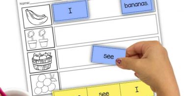 ESL students will love these Sight Word Sentences Worksheets which will help them understand word correct order in a sentence. These printables include step-by-step directions along with sight word recognition cut & paste printables.