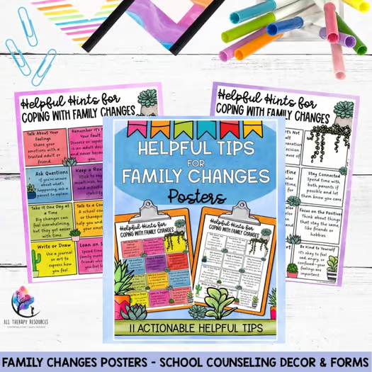 Perfect for SEL classrooms, therapy spaces, or counseling offices, they promote emotional awareness and empathy in a child-friendly way. Each poster includes affirmations and coping phrases that encourage resilience and belonging. 