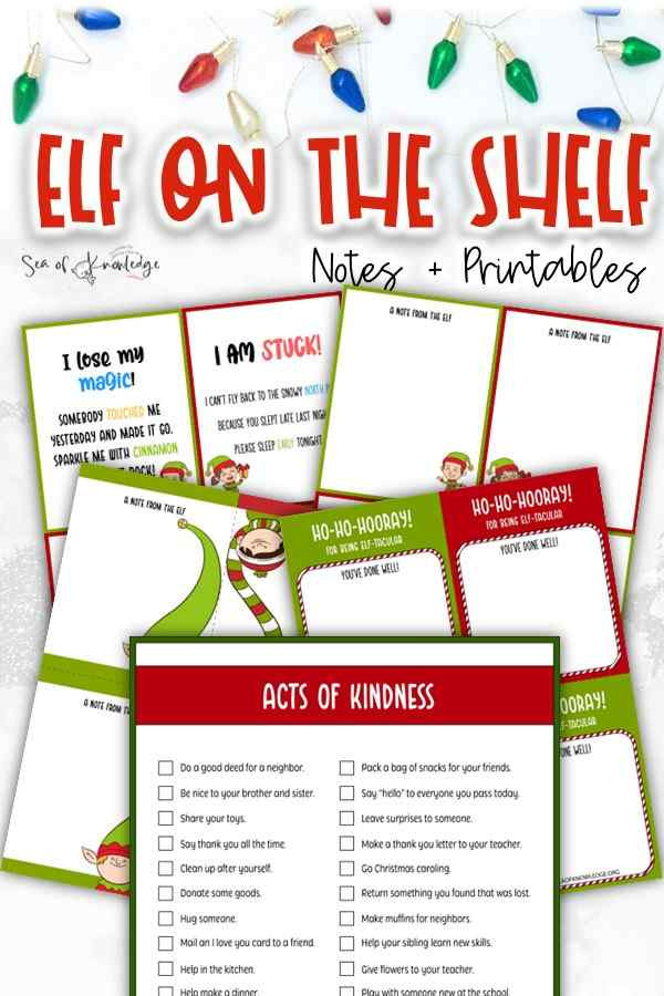 Kids will love these super cute Christmas elf printables. It's a great way to kick off the holiday season with starting some elf antics and encouraging good behavior. These shelf printables include elf on the shelf notes, free printables like the rewards and the acts of kindness poster.