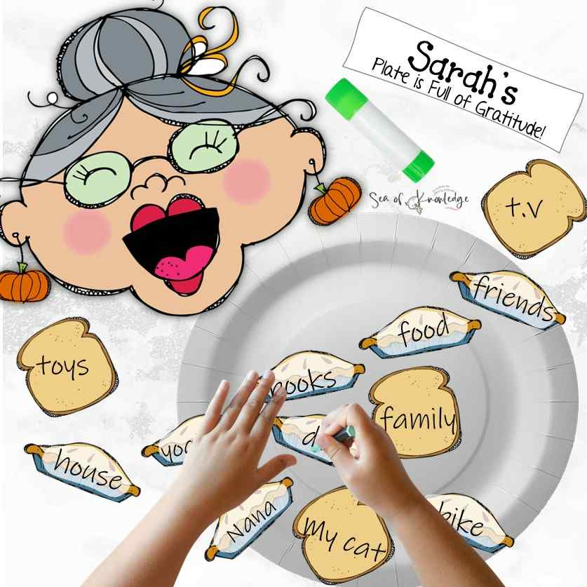 Looking for a super fun small groups activity on the popular picture book There was an old lady who swallowed a pie activities? This craft is a great way to work on fine motor skills with cutting and pasting things they are grateful for onto the plate! Picture books make great companions when you are targeting social skills. 