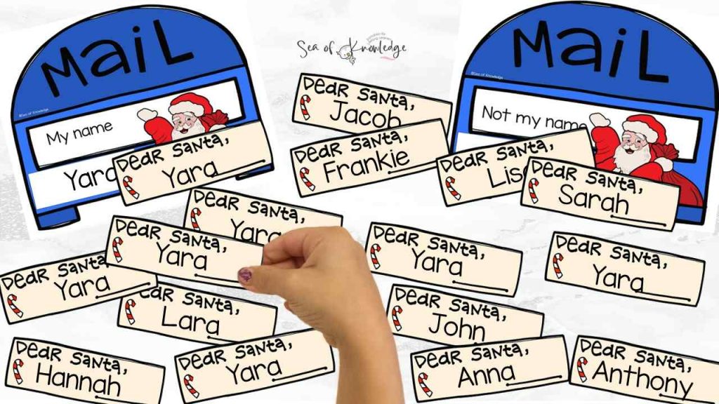 Kids love this super fun name recognition activity sort. Christmas activities can be so much fun too around this time of year. If you're still looking for some ideas to help students recognise their names, this game is sure to do that and more!