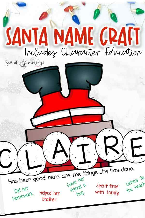 Kids love this super fun Christmas Name Tracing Craft template. There are so many ways you could use it too. This Santa name craft is a great way to get students recognising their names, sounding out the letters in their names correctly and all the while working on fine motor skills. 