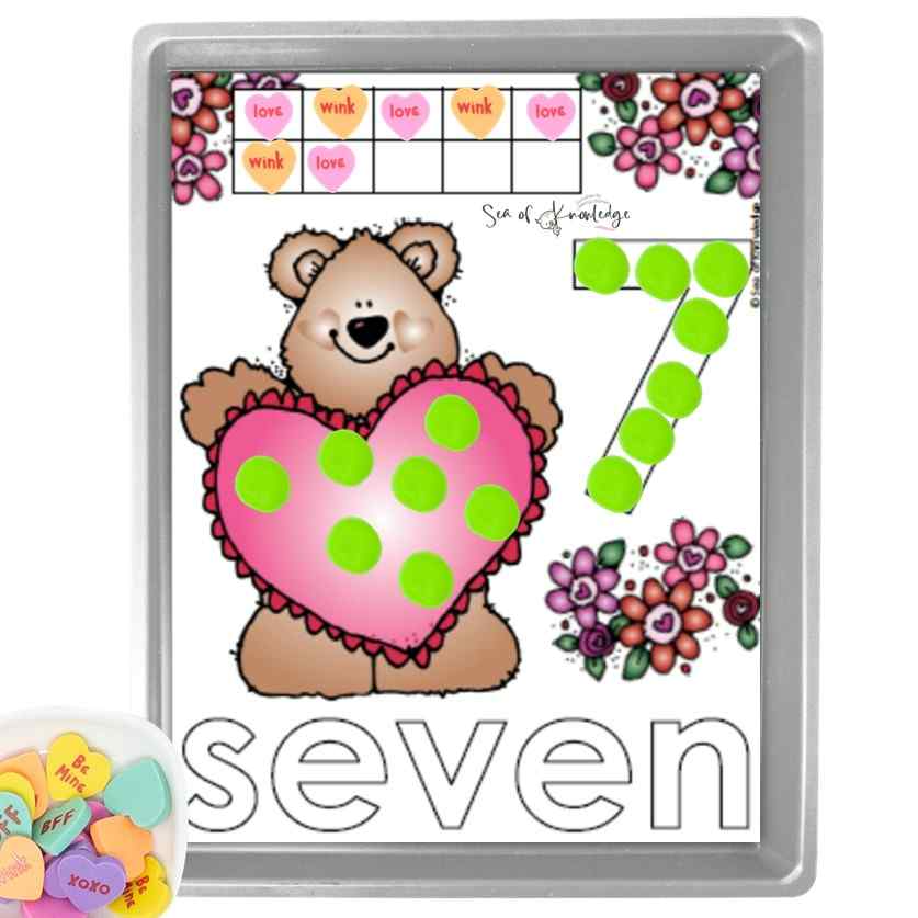 Looking for a fun way to get kids to count and show their numbers? Grab these February Valentine counting to ten worksheets. They also double as Playdough Mats so you can teach Number Sense in a fun and interactive way.
