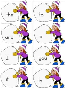 These printable sight word activities for kindergarten are sure to be a hit with your students! Sight Word Games are a wonderful way to work on beginning sight words with your little kids. Your preschoolers and kindergartners will love the adorable, winter-themed clip art.