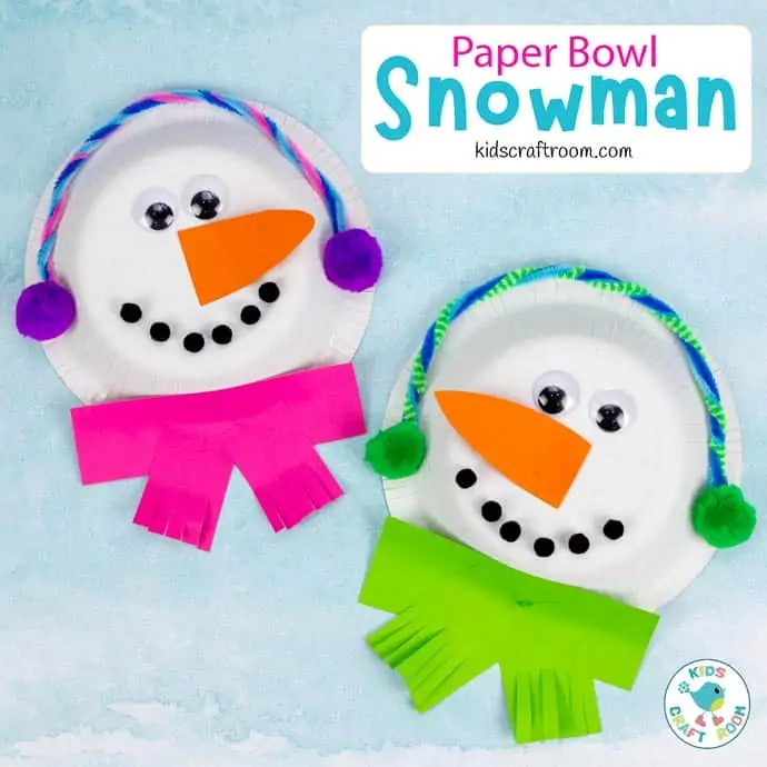 paper bowl snowman