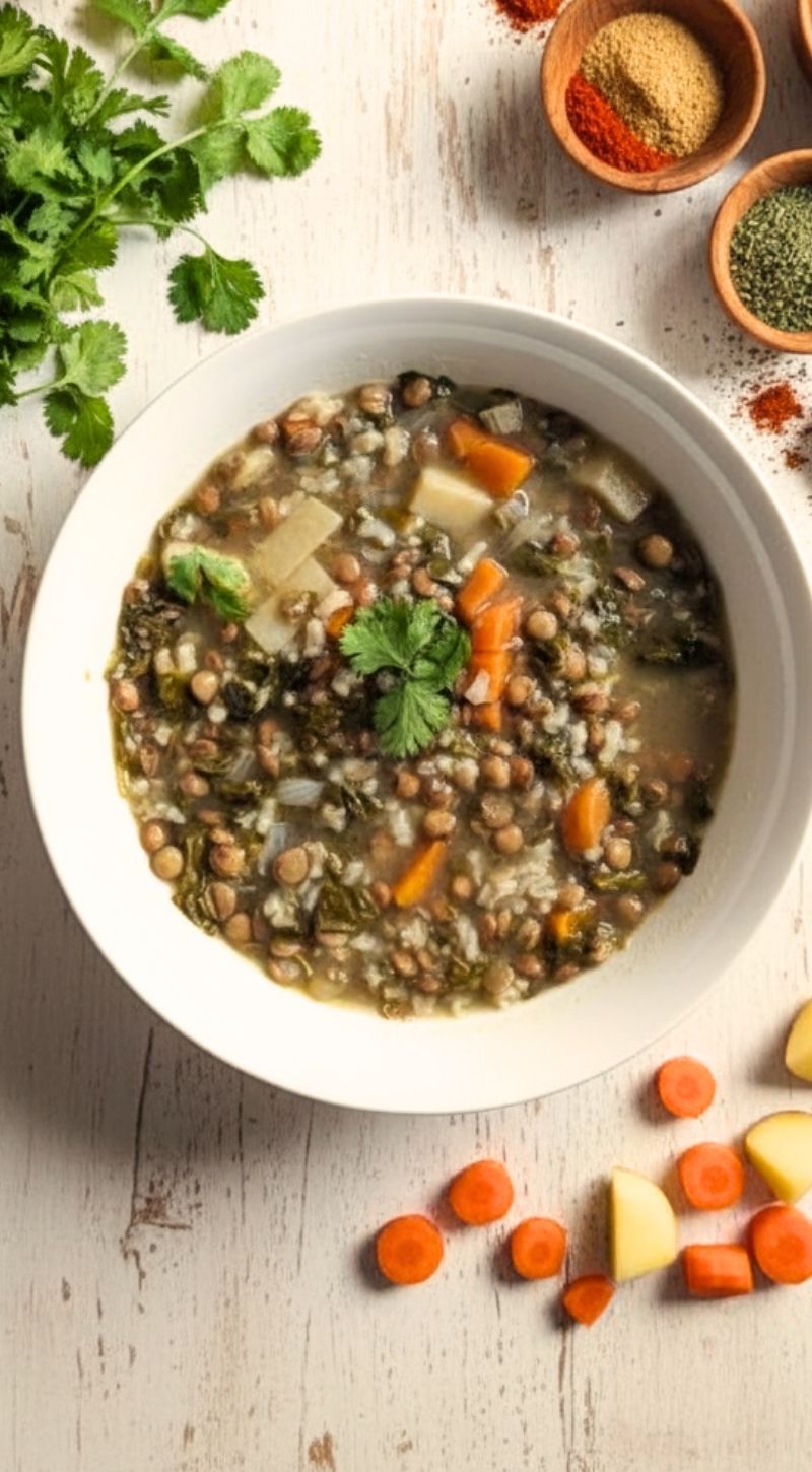 Adas bi Hamod Lebanese Lentil and Spinach Soup