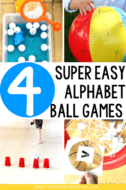These alphabet movement games are super simple to prepare and use. Some of these games involve balls. Games with balls can be so much fun for kids and great for their gross motor development too! In our homeschool, we’ve used a few of these alphabet games with balls successfully.