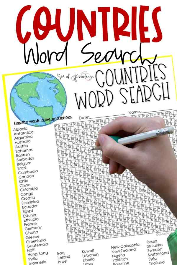 This countries word search printable is perfect for ESL students. By searching for words in a grid of letters, individuals are required to focus and concentrate in order to find the words, which can help improve attention span and focus. 