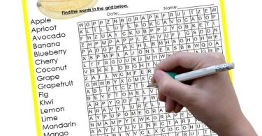 Teaching words related to fruit with this fruit word search is so much fun. Students will learn about the most common fruit and vocabulary, writing and spelling these words too. 