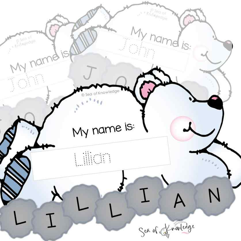 This polar bear craft printable is also a very popular name craft in our classroom. It's a fun way to learn all about arctic animals. All you need for this craft is a black marker, a glue stick, the template below and white paper.
