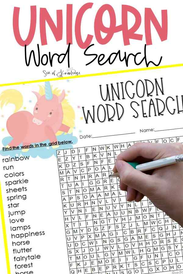 Teaching words related to unicorns with this unicorn word search is so much fun. Students will learn unicorn words and vocabulary, writing and spelling these words too. 