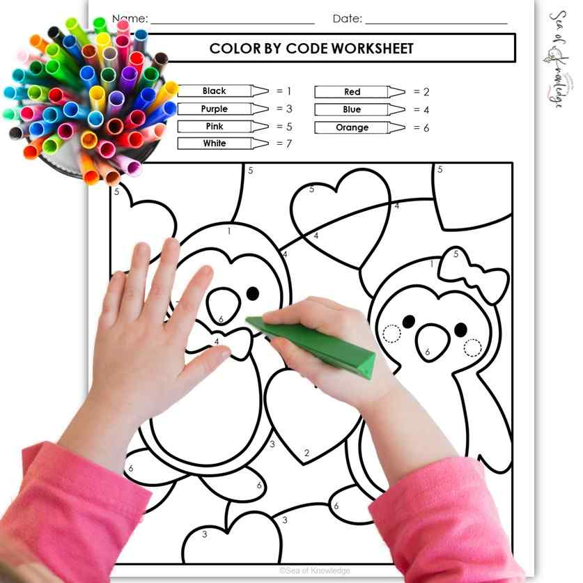 These Valentine color by number printables are perfect for preschoolers. Additionally, the structure of the activity provides a sense of accomplishment as they fill in each numbered section and see the picture come to life. It also can enhance their fine motor skills and hand-eye coordination.