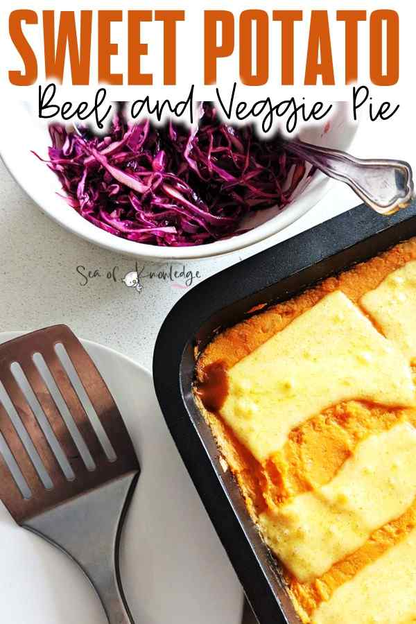 This super easy Sweet Potato Shepherd's Pie recipe is a great way to keep leftovers and meal prep for the week. This pie is simple to make in the food processor or even using a potato masher to make the sweet potato puree. This ground beef sweet potato pie is fast and easy to make.