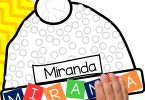What a fun way to practice fine motor skills and name letter recognition? These winter craft preschool templates are a hit this year. Grab your free hat template at the end of this post, but be sure t see the steps on how to make these super fun hats with the editable file.