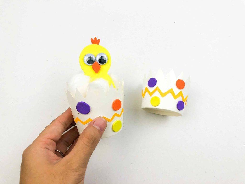 This hatching chick craft template is perfect for toddlers and preschoolers. One great way to get into the spirit of the season is by making Easter crafts together.
